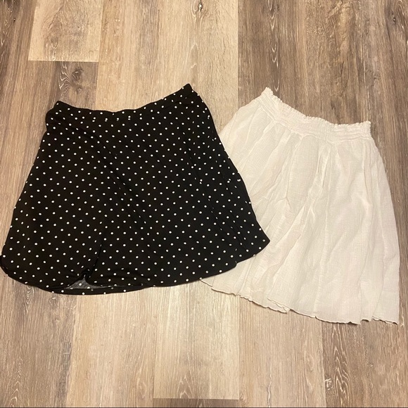 Xhilaration Dresses & Skirts - 2 for 1 Skater Skirts - white and black polka dots
